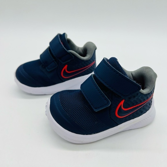 NIKE NAVY STAR RUNNER INFANT ATHLETIC SHOES SIZE 2 - Picture 3 of 12